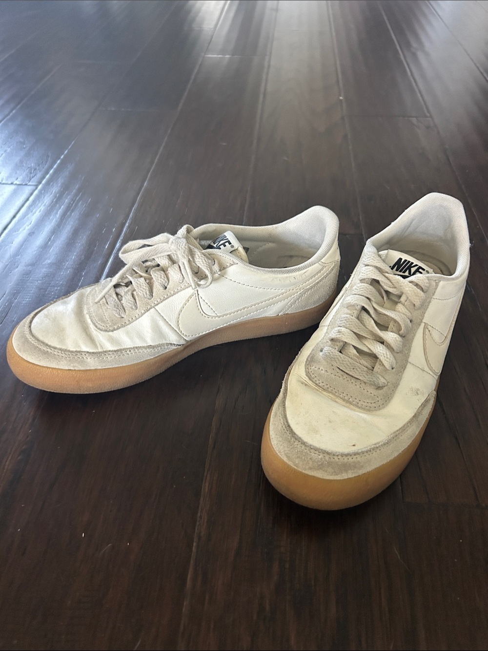 Nike women’s White and Gum Classic Sneakers